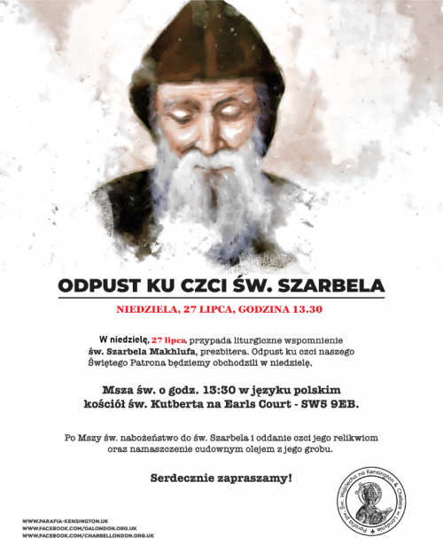 ODPUST KU&nbsp;CZCI ŚW.&nbsp;SZARBELA - 27 LIPCA