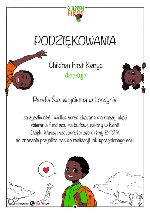 POMOC KENIJSKIM DZIECIOM - PODSUMOWANIE ZBIÓRKI