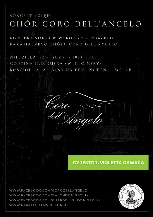 KONCERT KOLĘD - CORO DELL'ANGELO - 22.01.2023