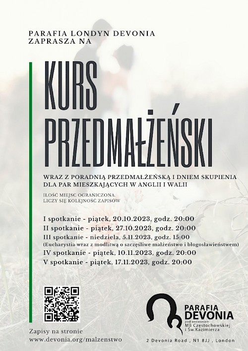 KURS PRZEDMAŁŻEŃSKI - PARAFIA DEVONIA