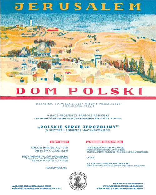 FILM POLSKIE SERCE JEROZOLIMY ORAZ SPOTKANIE Z&nbsp;PROF. NORMANEM DAVIESEM